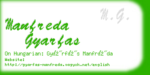 manfreda gyarfas business card